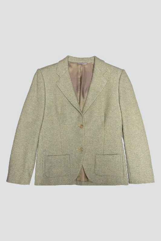 slim fit coatPale Green Wool Pocket Blazer