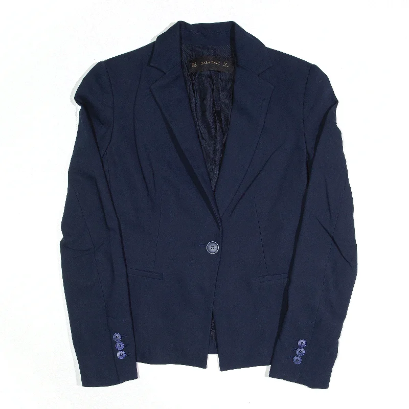 cozy coatZARA BASIC Navy Blue Blazer Jacket Womens S