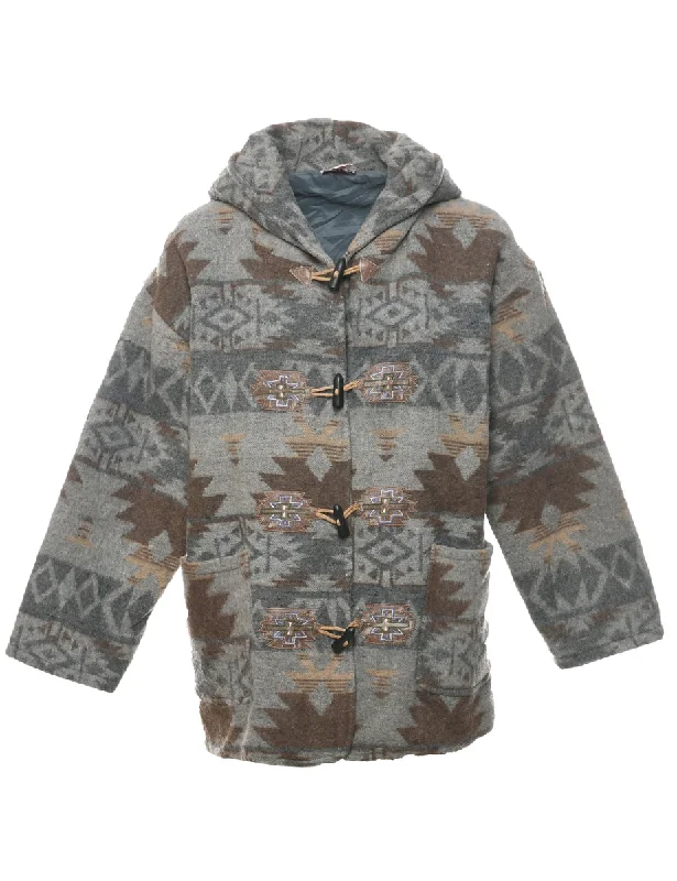 tailored blazer coatAztec Print Duffle Coat - L