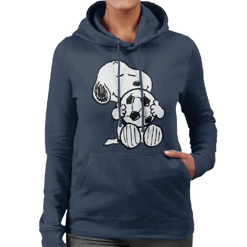 fashion-forward hoodiePeanuts Football Snoopy Football Hug Women's Hooded Sweatshirt