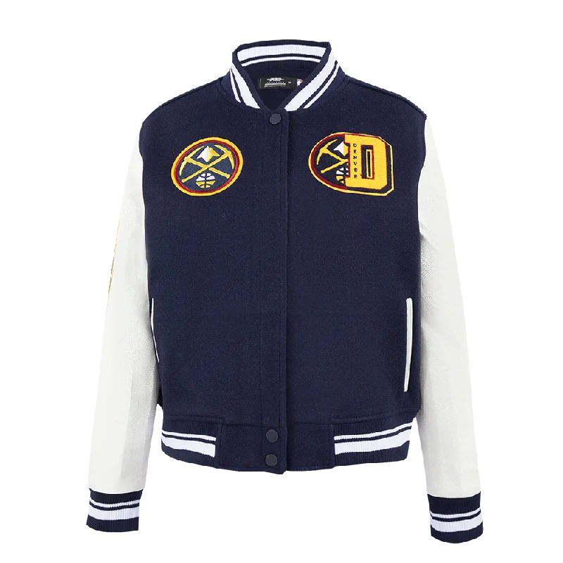 warm trench coatNBA DENVER NUGGETS MASHUP WOMEN'S RIB WOOL VARSITY JACKET (MIDNIGHT NAVY/WHITE)