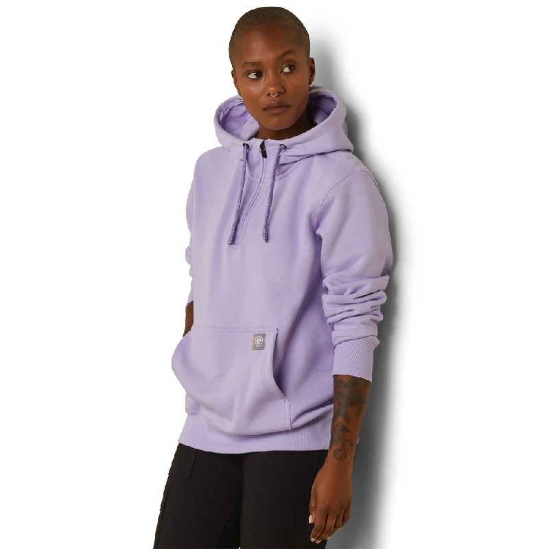 10043547 Ariat Women's Rebar Skill Set 1/2 Zip Hoodie - Lavender Heather