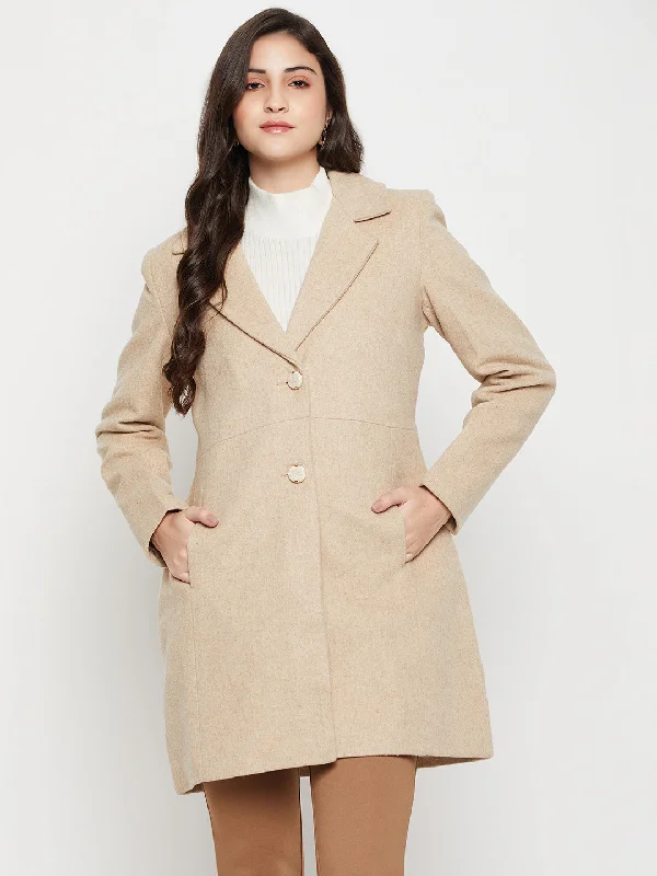 classic jacketWomen's Casual  Camel  Single breasted  Notched Lapel Collar Long Coat