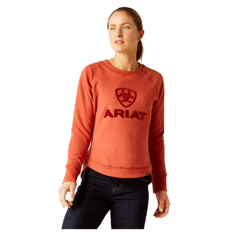 10046158 Ariat Women's Benicia Sweatshirt - Burnt Brick