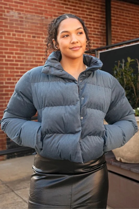 stylish coatDestiny Puffer - Dusty Blue