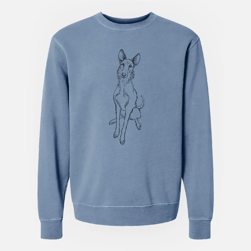 urban sports sweatshirtDoodled Mayze the Ibizan Sighthound - Unisex Pigment Dyed Crew Sweatshirt