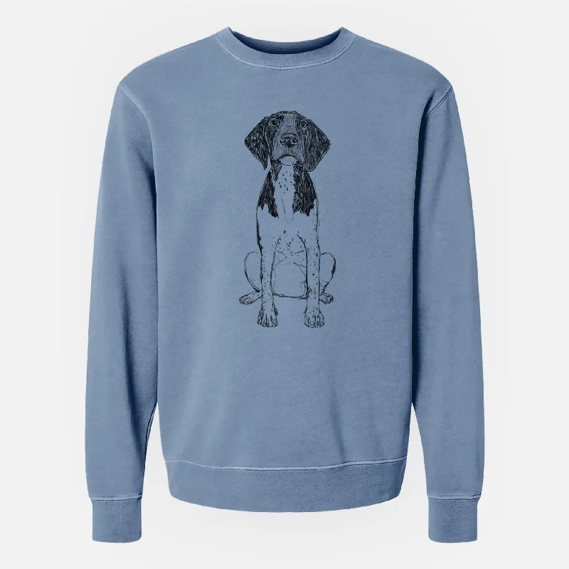 breathable gym hoodieDoodled Winchester the German Shorthaired Pointer - Unisex Pigment Dyed Crew Sweatshirt