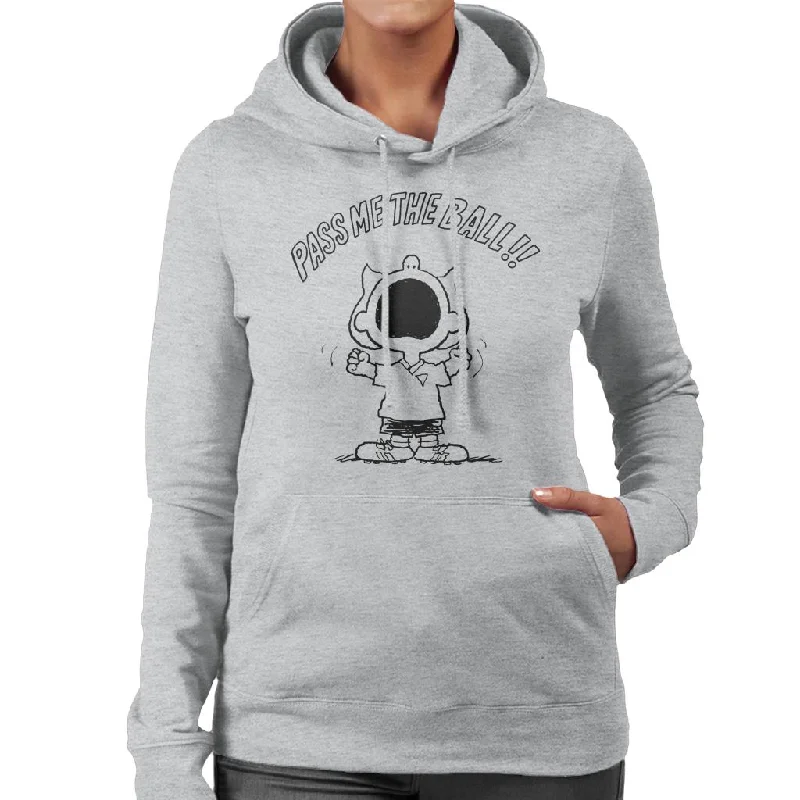 performance hoodiePeanuts Football Sally Brown Pass Me The Ball Women's Hooded Sweatshirt