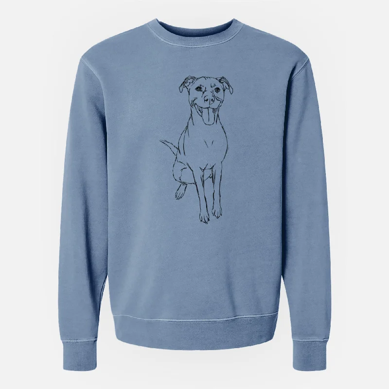 performance gym sweatshirtDoodled Charlee Girl the Yellow Lab - Unisex Pigment Dyed Crew Sweatshirt