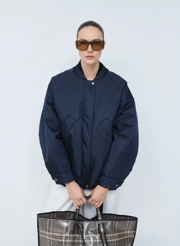 long-sleeve winter jacketOversized bomber nylon | navy