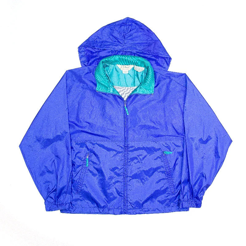 comfortable coatLL BEAN Blue 90s Hooded Nylon Lightweight Windbreaker Jacket Womens L